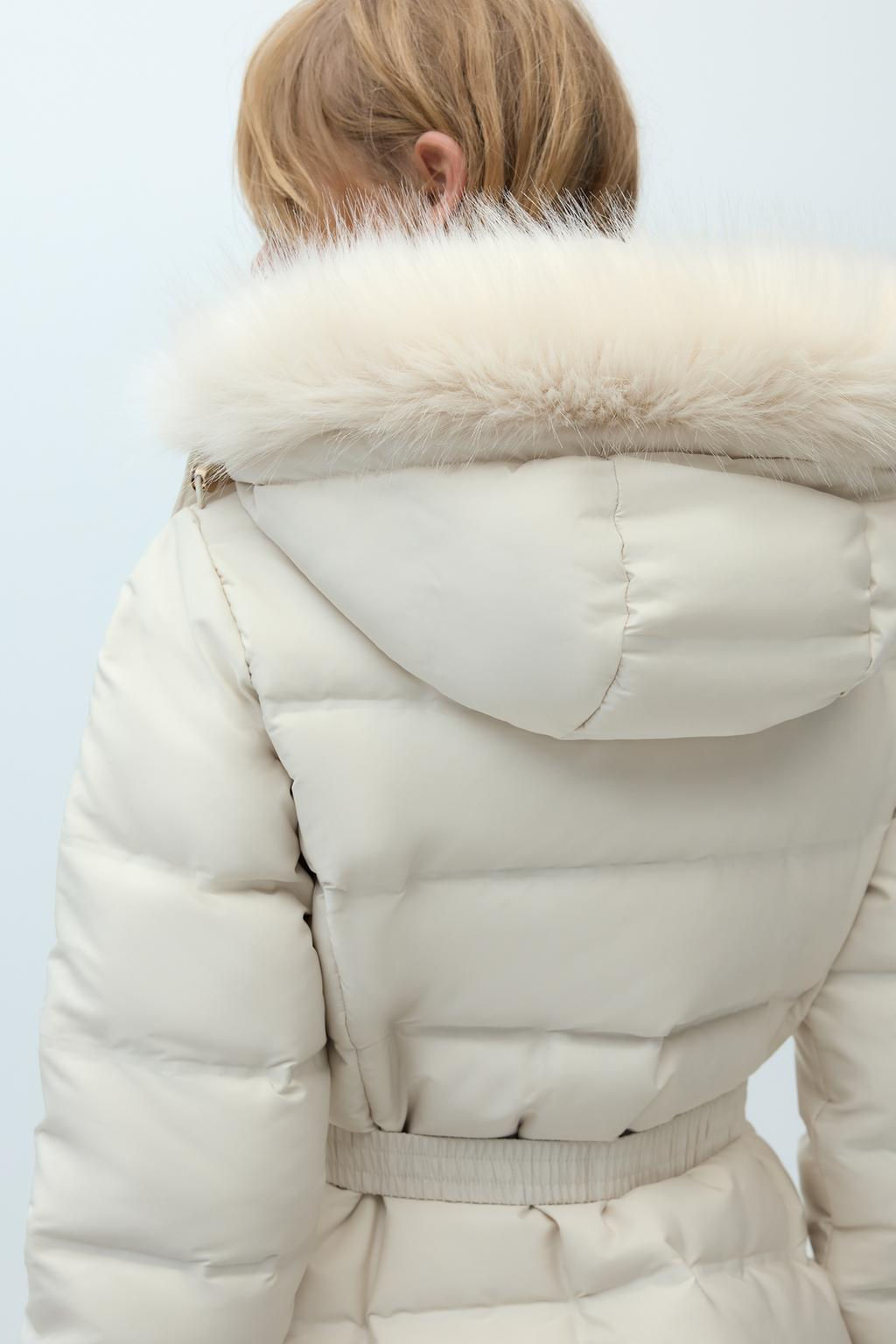 SEMI-LONG WIND PROTECTION HOODED PUFFER JACKET - Zara фото 5