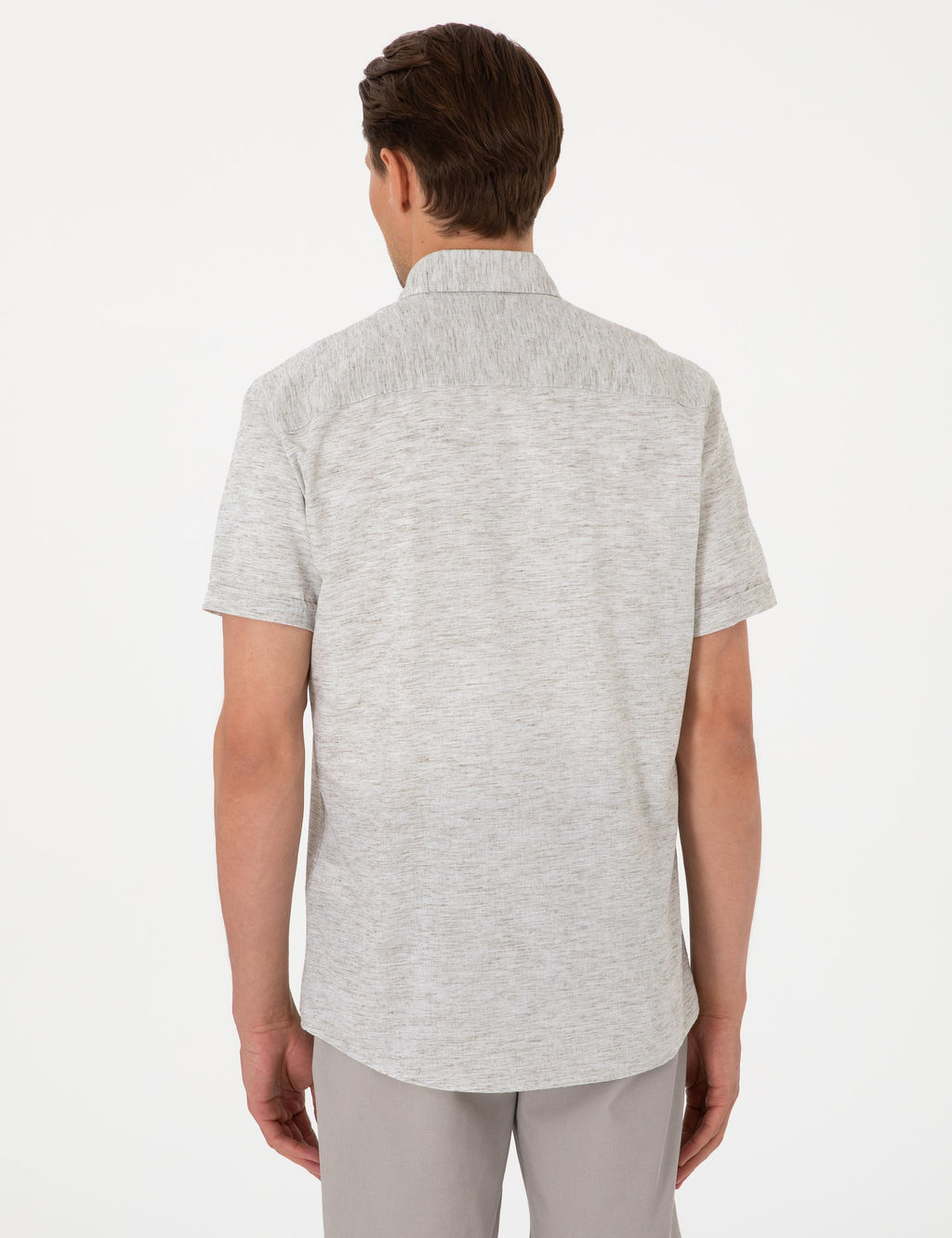 Рубашка Pierre Cardin Regular Fit хаки с льном