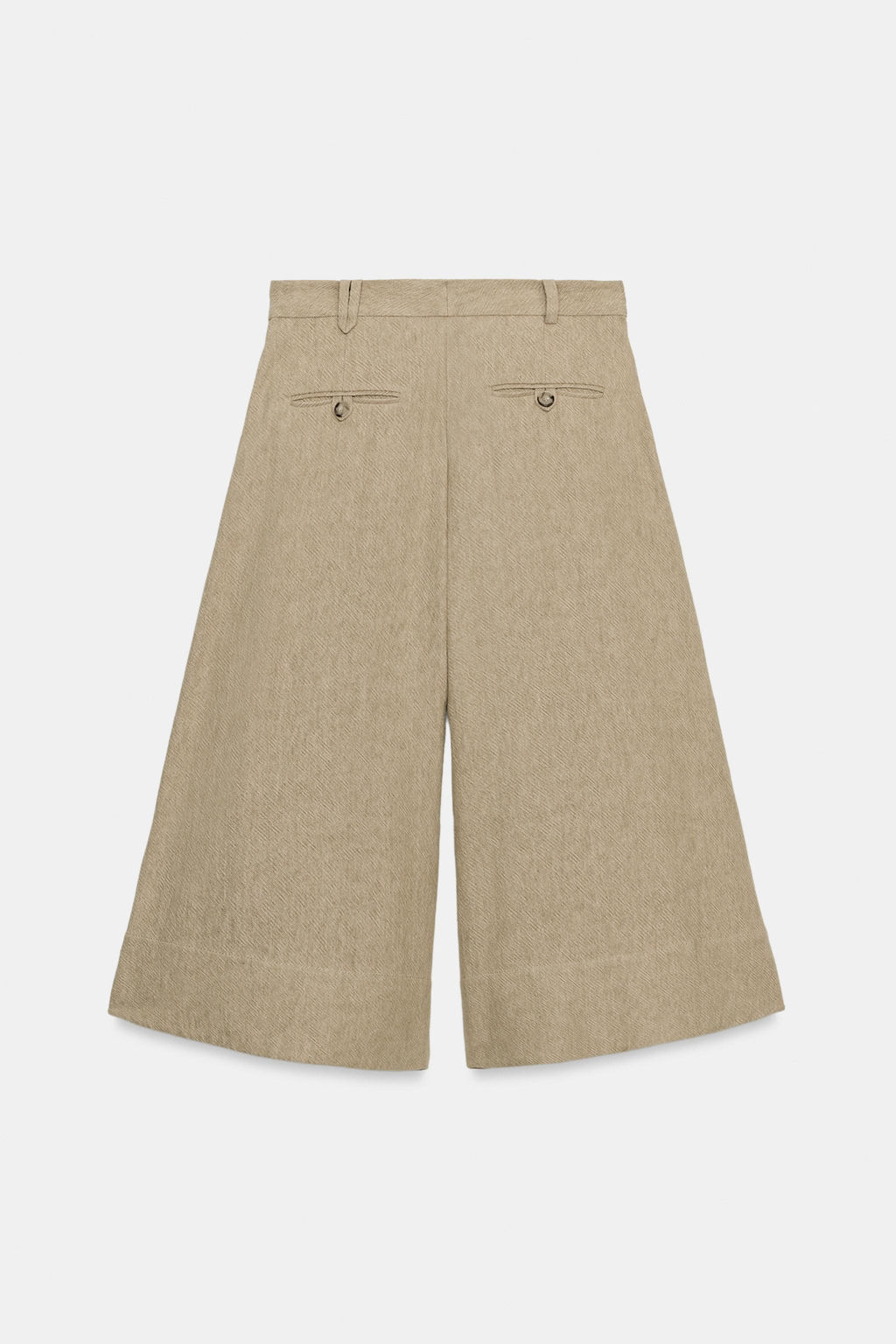 PANTAL?N ANCHO CON LINO ZW COLLECTION / Khaki - Zara фото 6