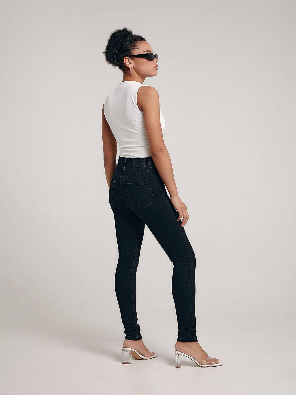 CONTE Джинсы skinny CON-441 на молнии washed black - Conte elegant фото 4