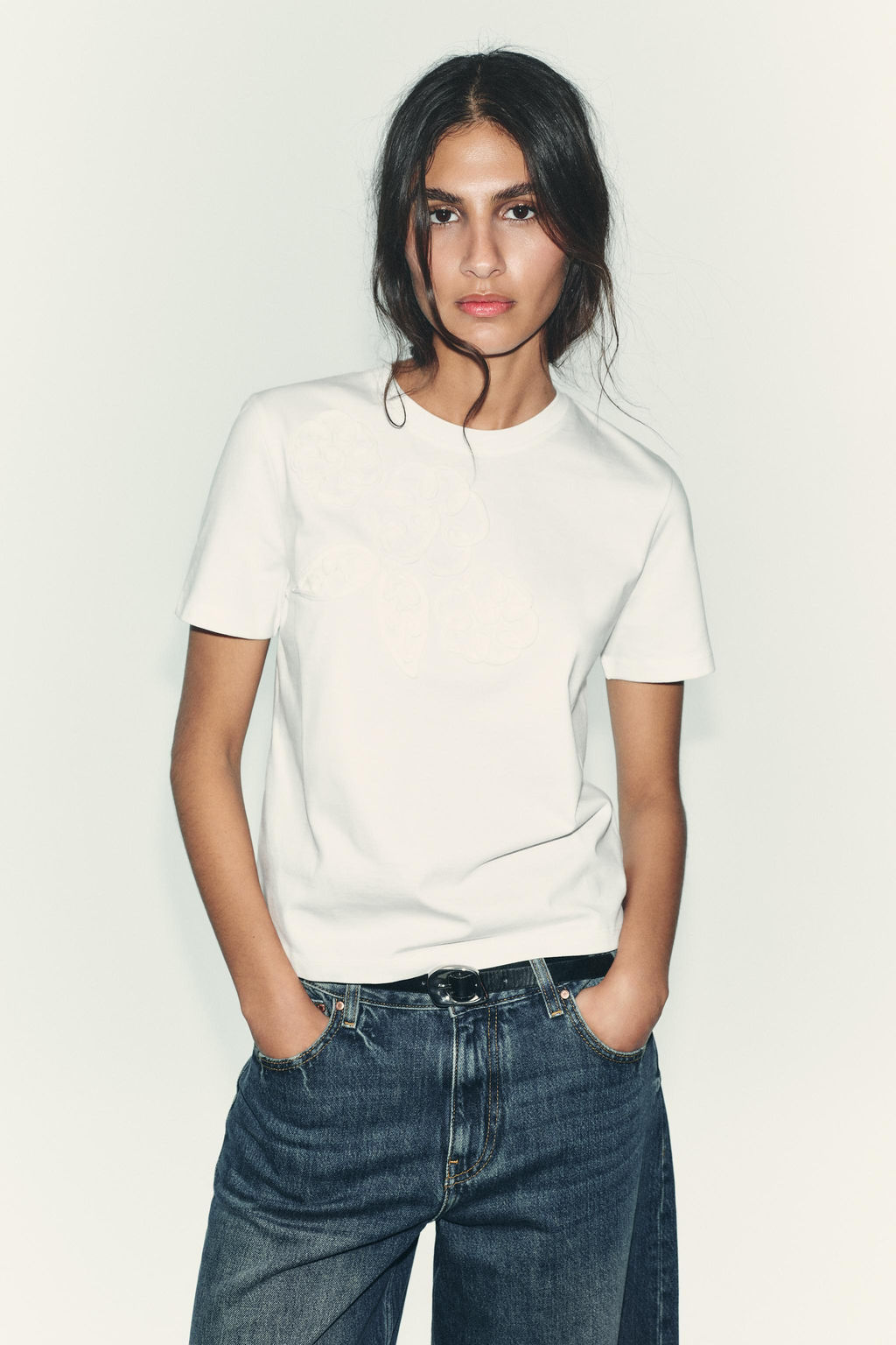 FRONT FLOWER T-SHIRT - Zara фото 2