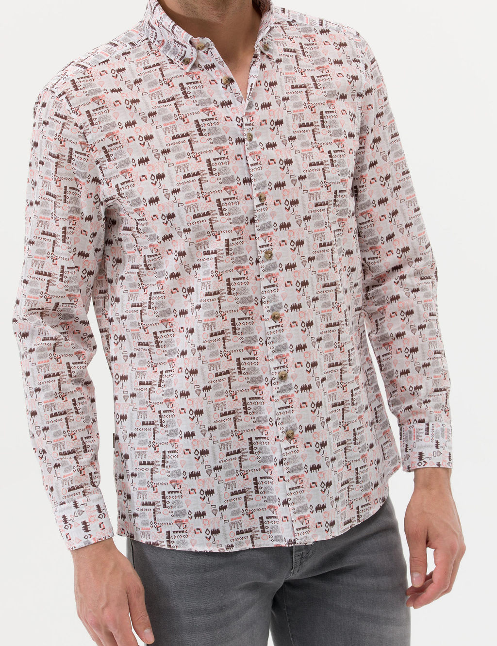 Рубашка Pierre Cardin Bej Regular Fit бежевая