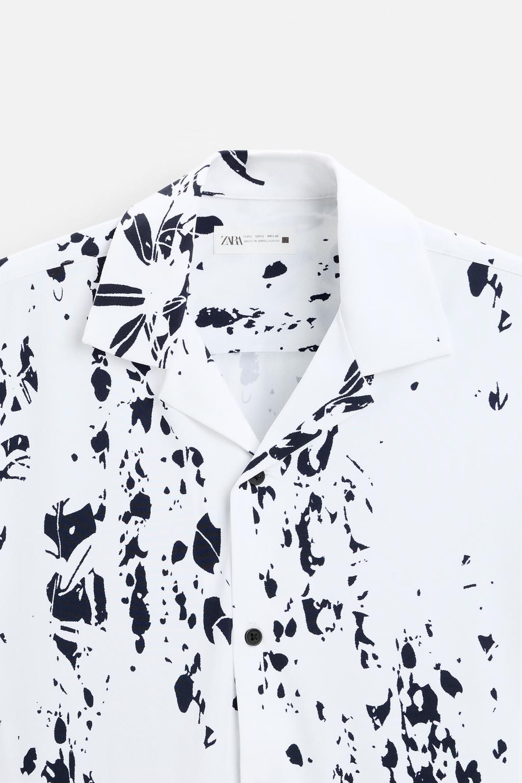 STRETCH LEAF PRINT SHIRT - Zara фото 8