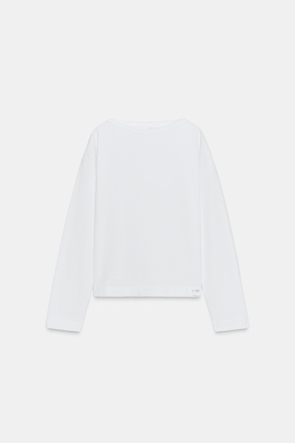 BOAT NECK T-SHIRT WITH LABEL - Zara фото 5