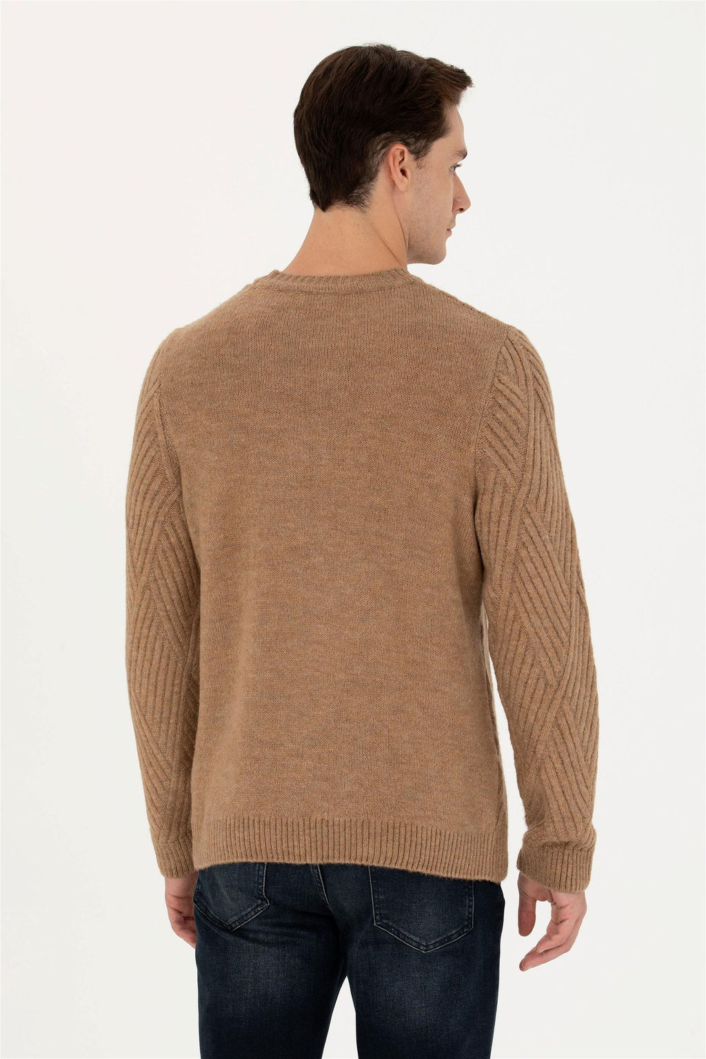 Мужской светло-коричневый меланжевый свитер Неожиданная скидка в корзине - U.s. polo assn фото 5