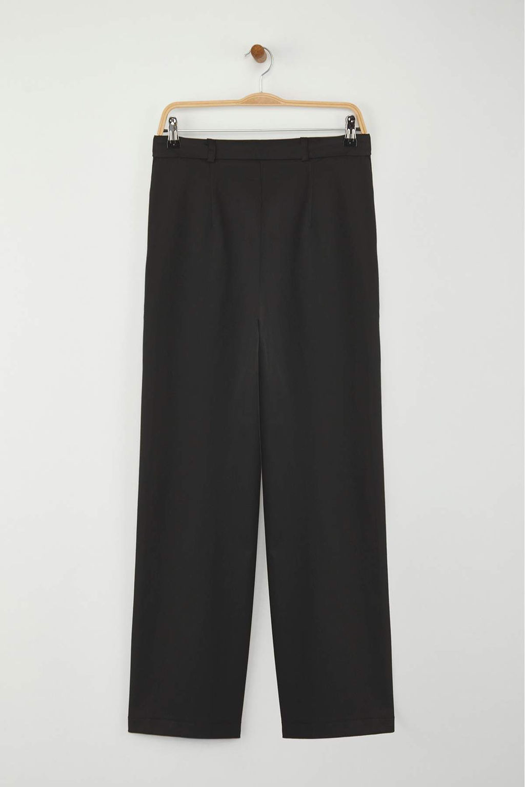 Siyah Bagc?kl? K?sl?k Tuseli Rahat Kumas Wide Leg/Genis Paca Pantolon TWOAW26PL00012 - Trendyolmilla фото 8