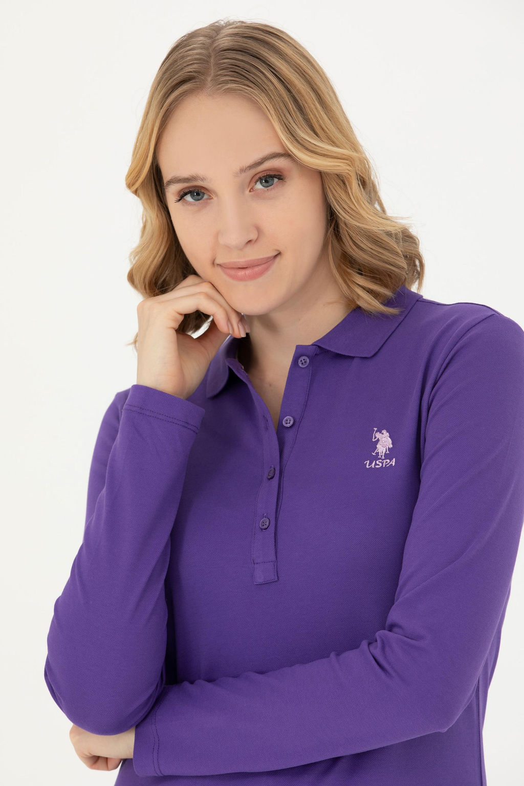 Женский фиолетовый базовый свитшот - U.s. polo assn фото 9