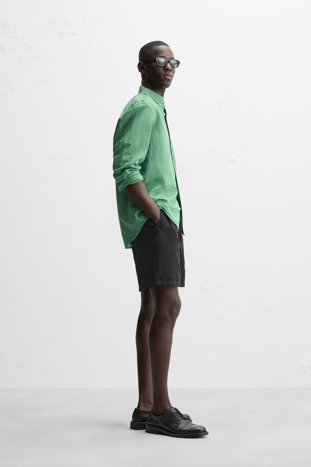 TEXTURED REGULAR FIT BERMUDA SHORTS - Zara фото 23