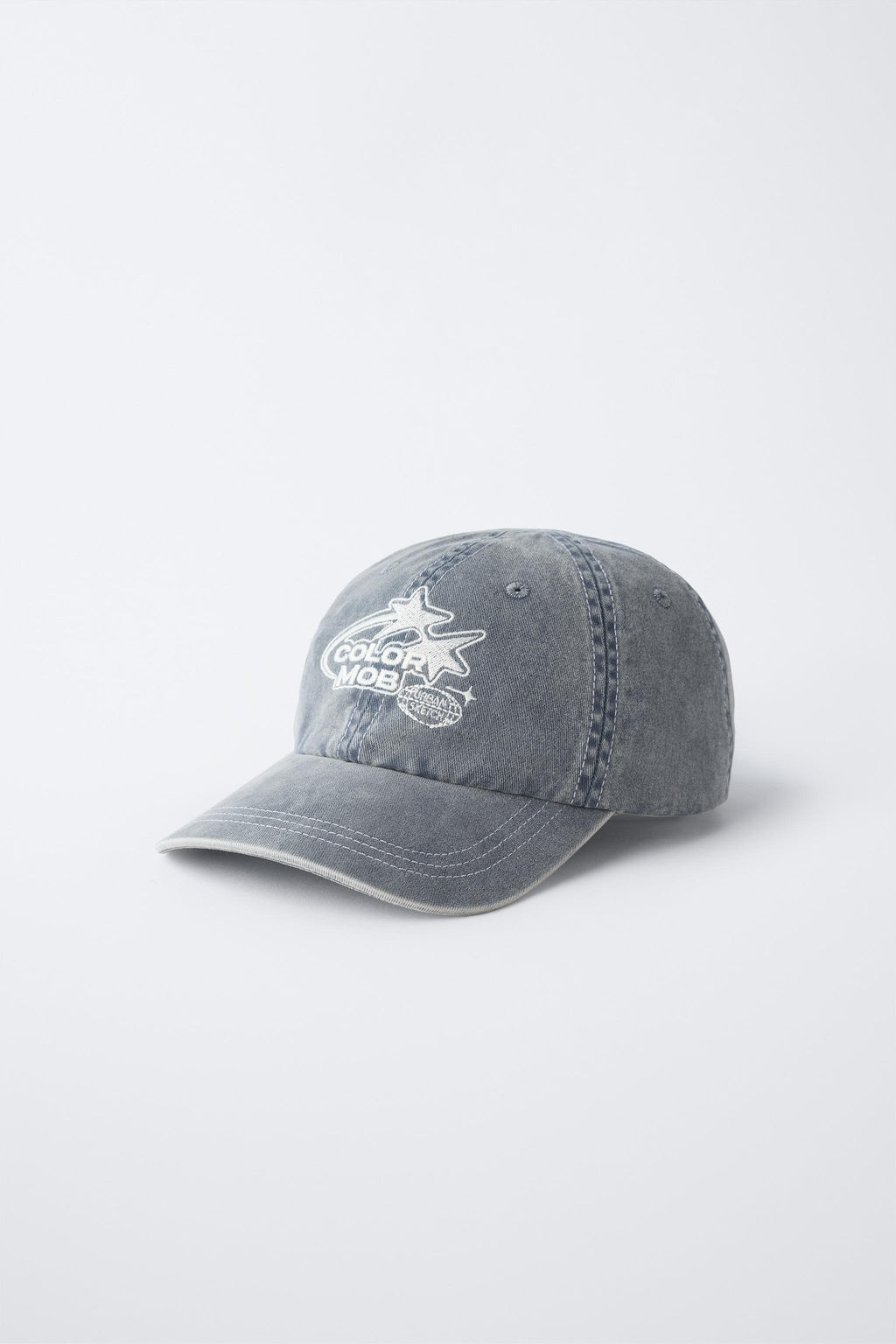 GORRA EFECTO LAVADO BORDADO / Gris claro - Zara фото 3