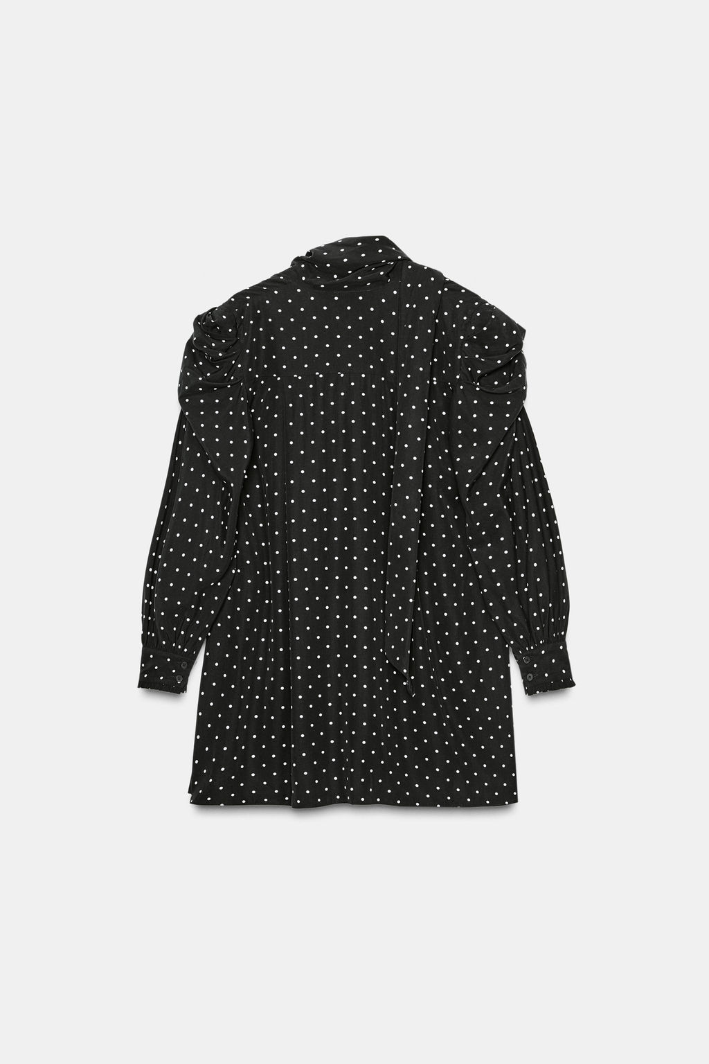 ZW COLLECTION POLKA DOT DRESS WITH SCARF DETAIL - Zara фото 7