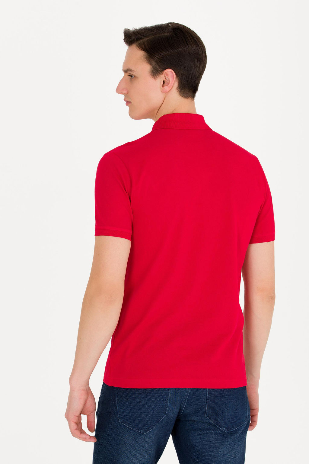 U. S. Polo Assn Мужская красная базовая футболка с воротником-поло - U.s. polo assn фото 5