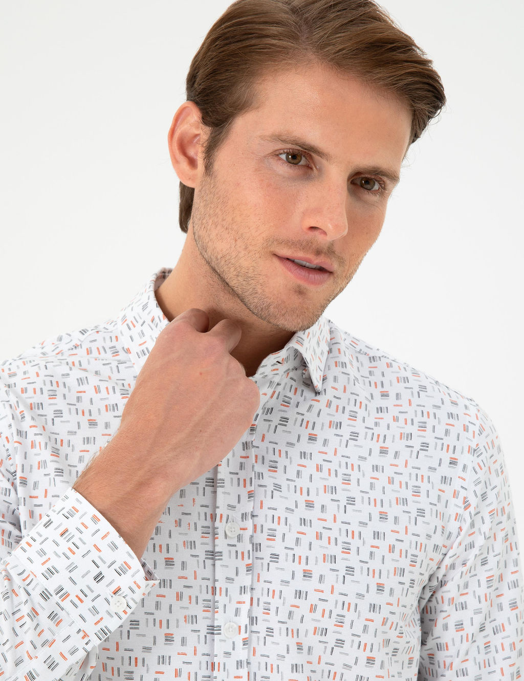 Turuncu Slim Fit Uzun Kollu G_mlek - Pierre cardin фото 2