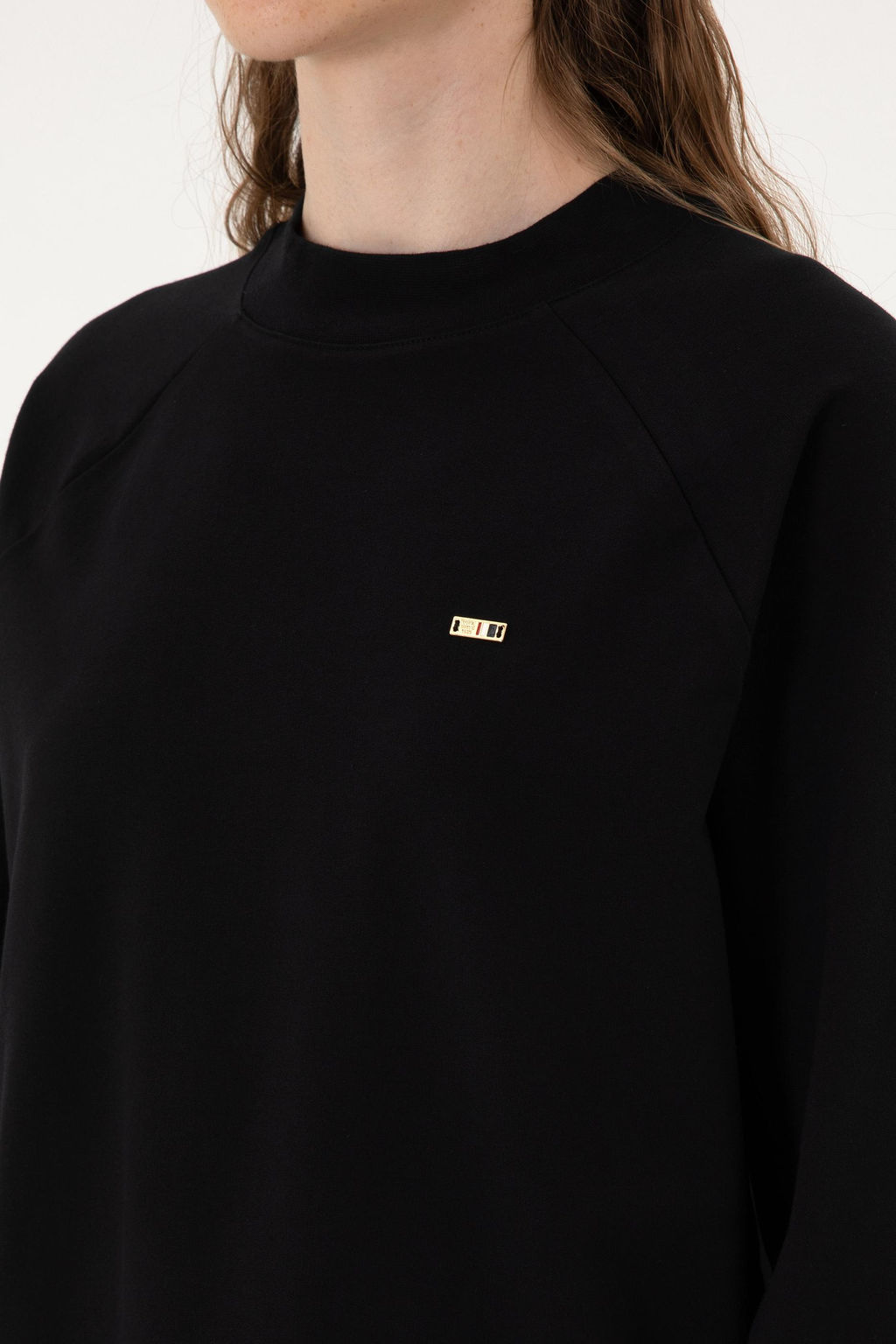 Kad_n Siyah Regular Bisiklet Yaka Basic Sweatsh_rt