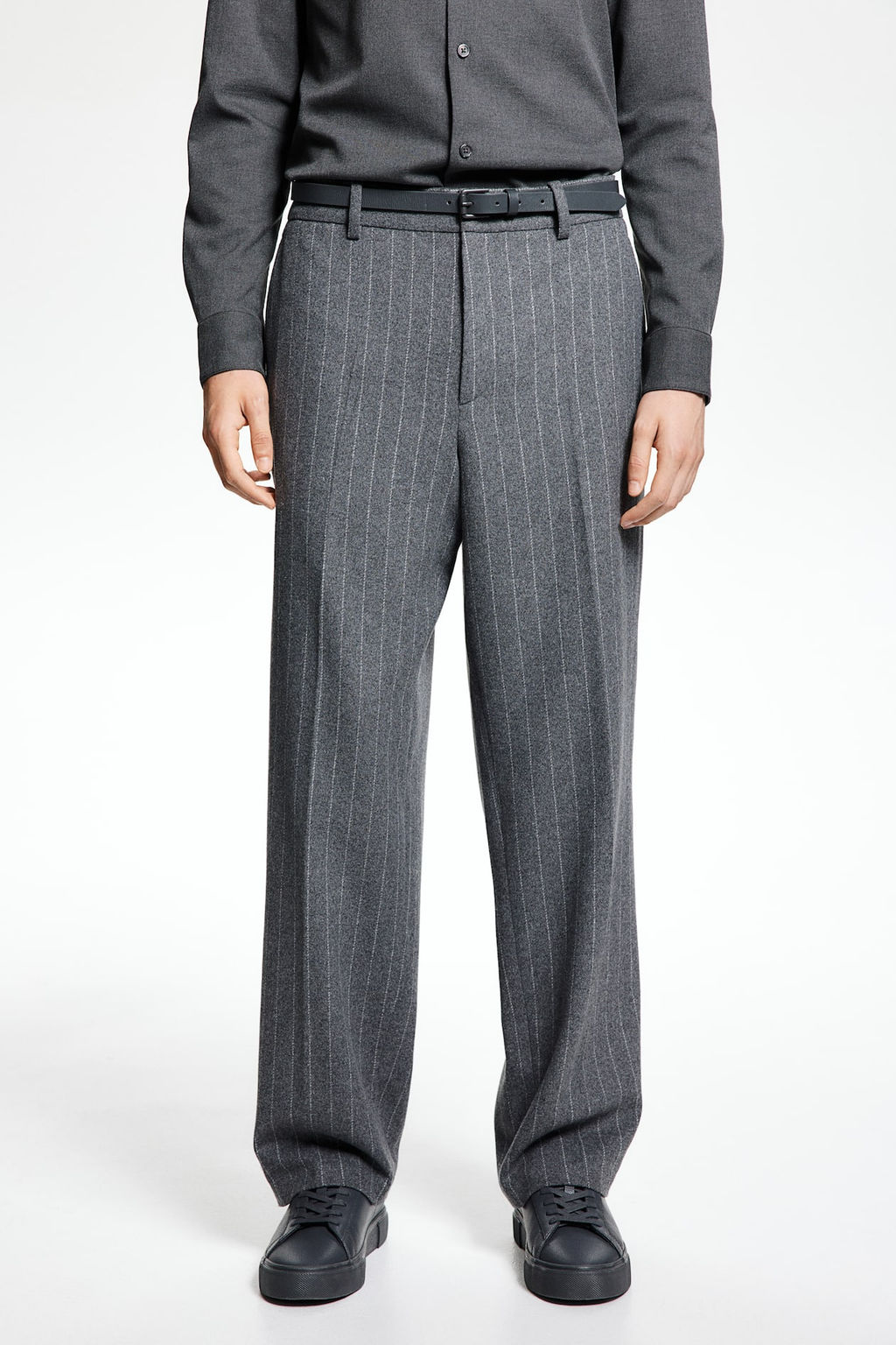 Pantalon de traje en mezcla de lana Relaxed Fit - H&m фото 3