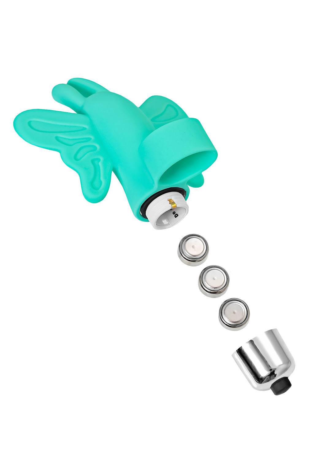 Вибронасадка-бабочка на палец Eromantica Butterfly, силикон, мятная, 10 см  фото 7