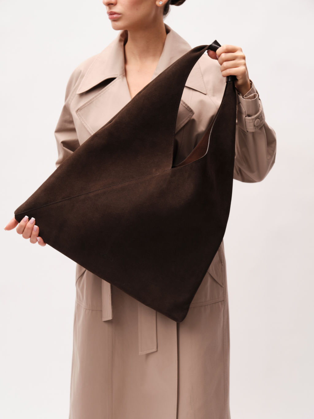 Замшевая сумка Luna DBR 31373 черный каштан фото 4