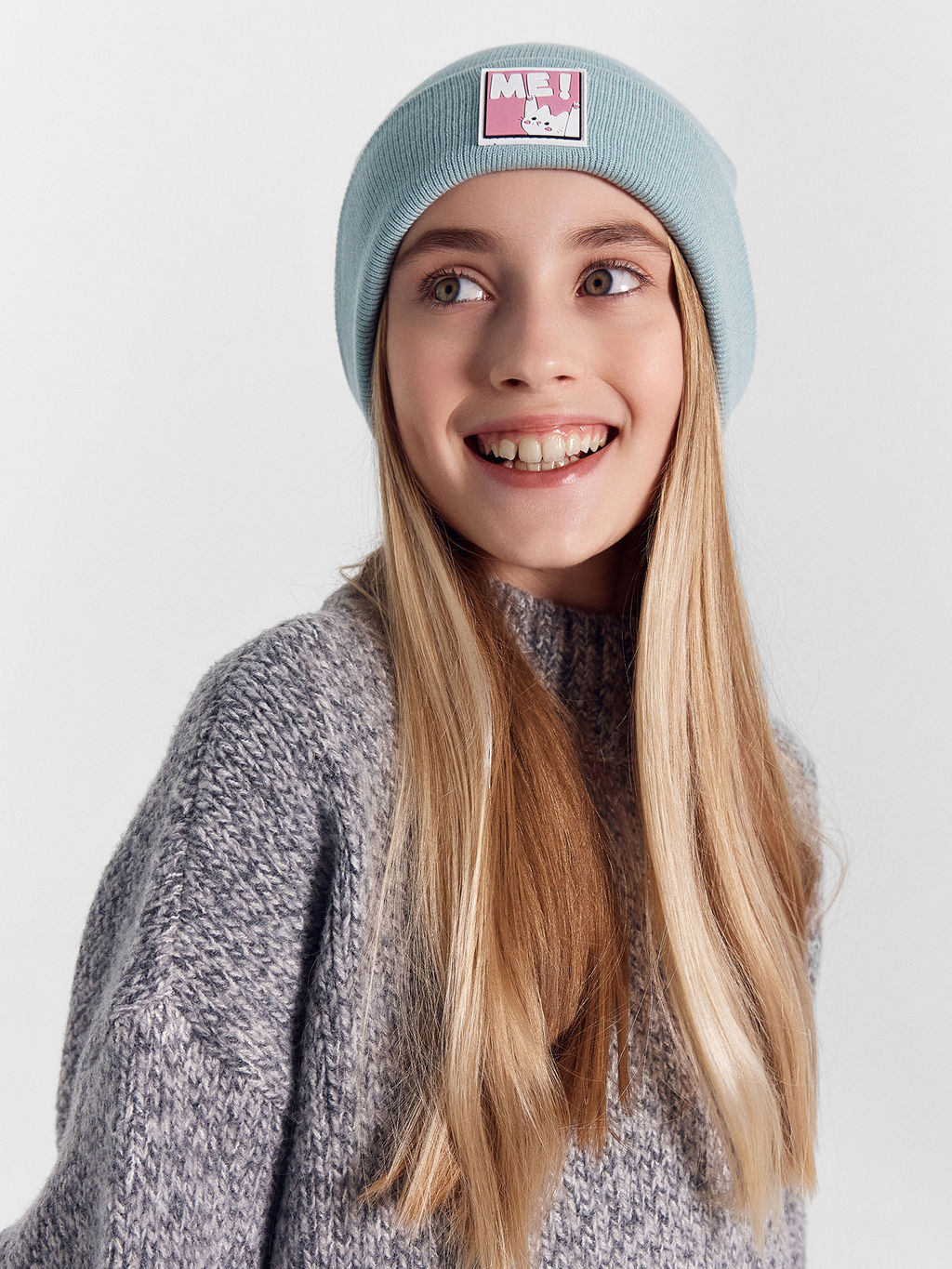 Шапка детская мятная с нашивкой - Mark formelle фото 2