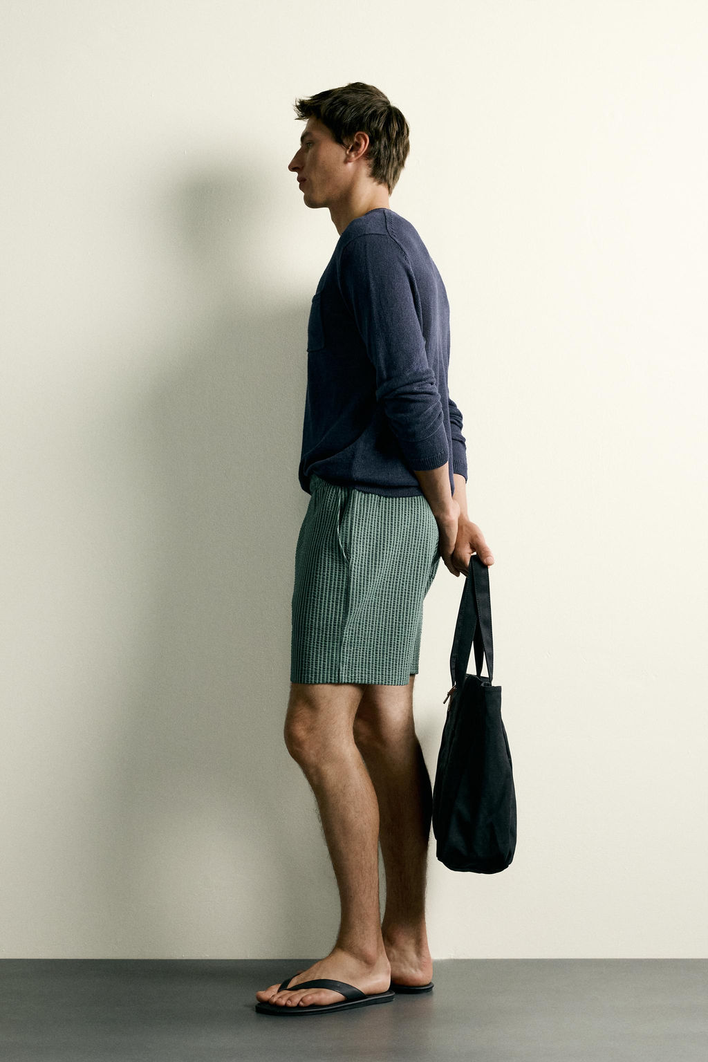BERMUDA REGULAR FIT SEERSUCKER CONFORT / Verde - Zara фото 4