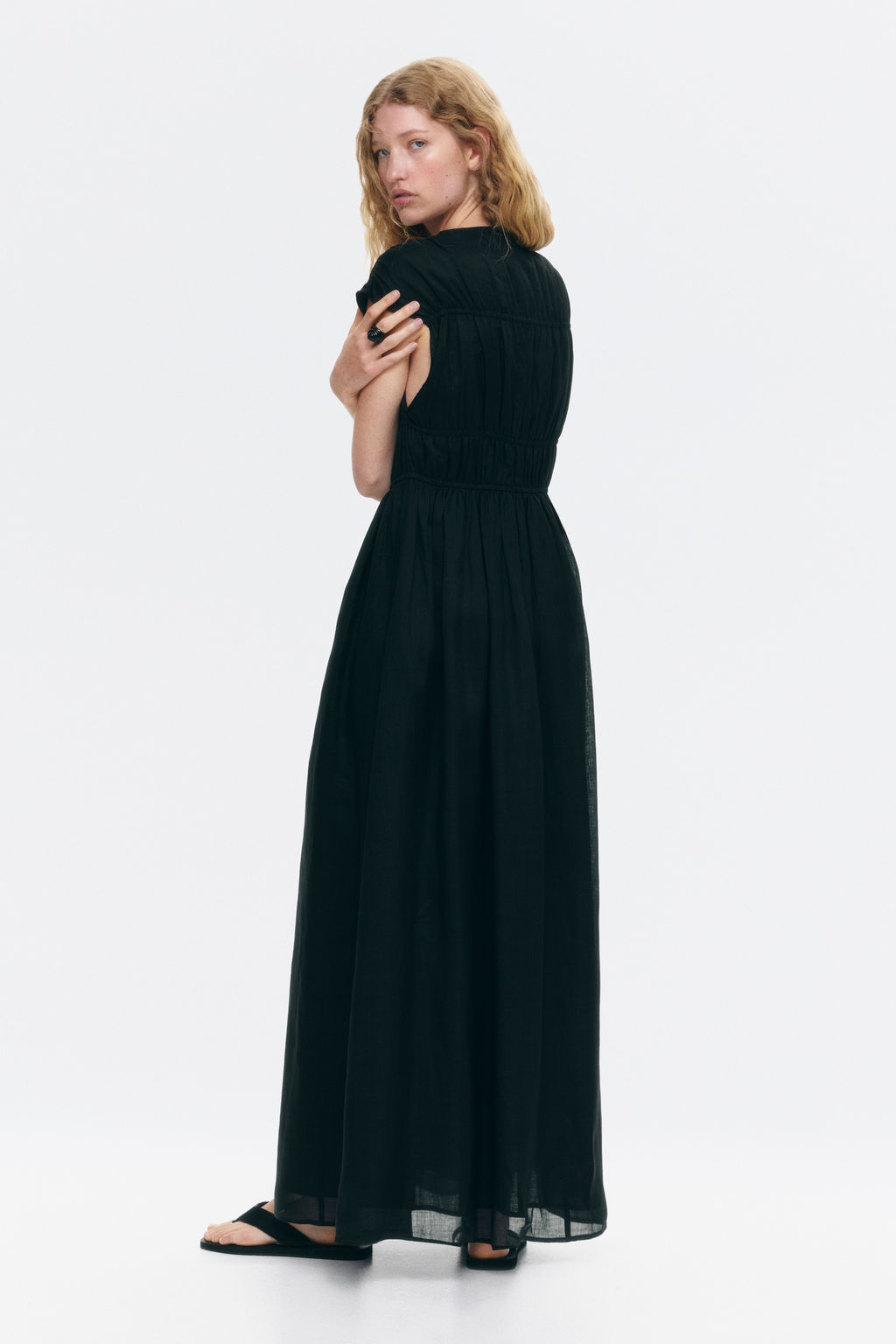 Vestido de ramio con tiras de enlazar - H&m фото 6