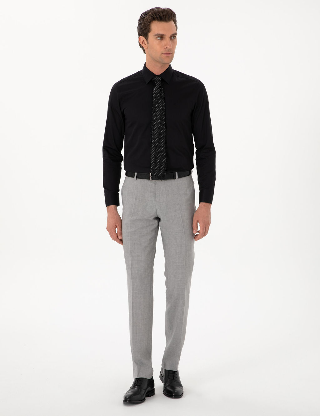 Siyah Slim Fit Uzun Kollu Basic G_mlek - Cacharel фото 4