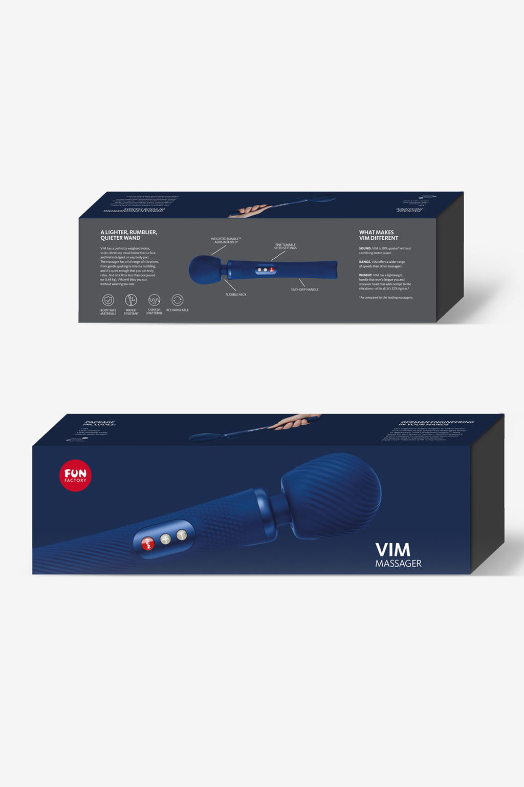 Вибромассажер Fun Factory VIM VIBRATING WAND, силикон, синий, 31,3 см  фото 5