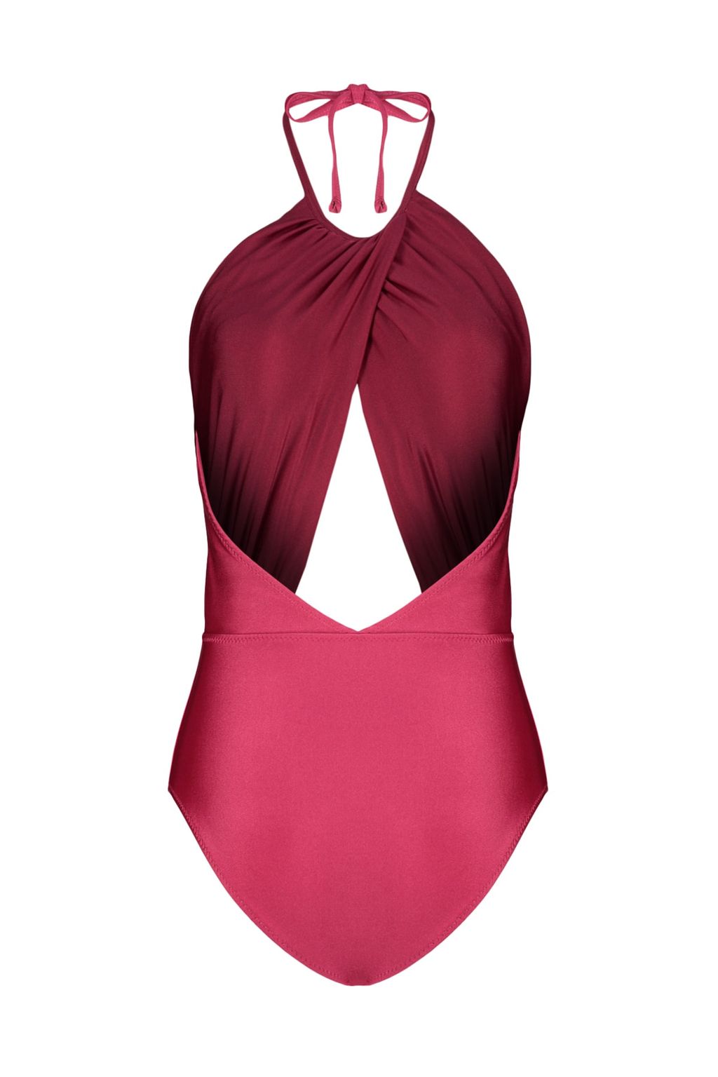 Bordo Halter Yaka Cut Out/Pencereli Normal Paca Mayo TBESS23MA00192