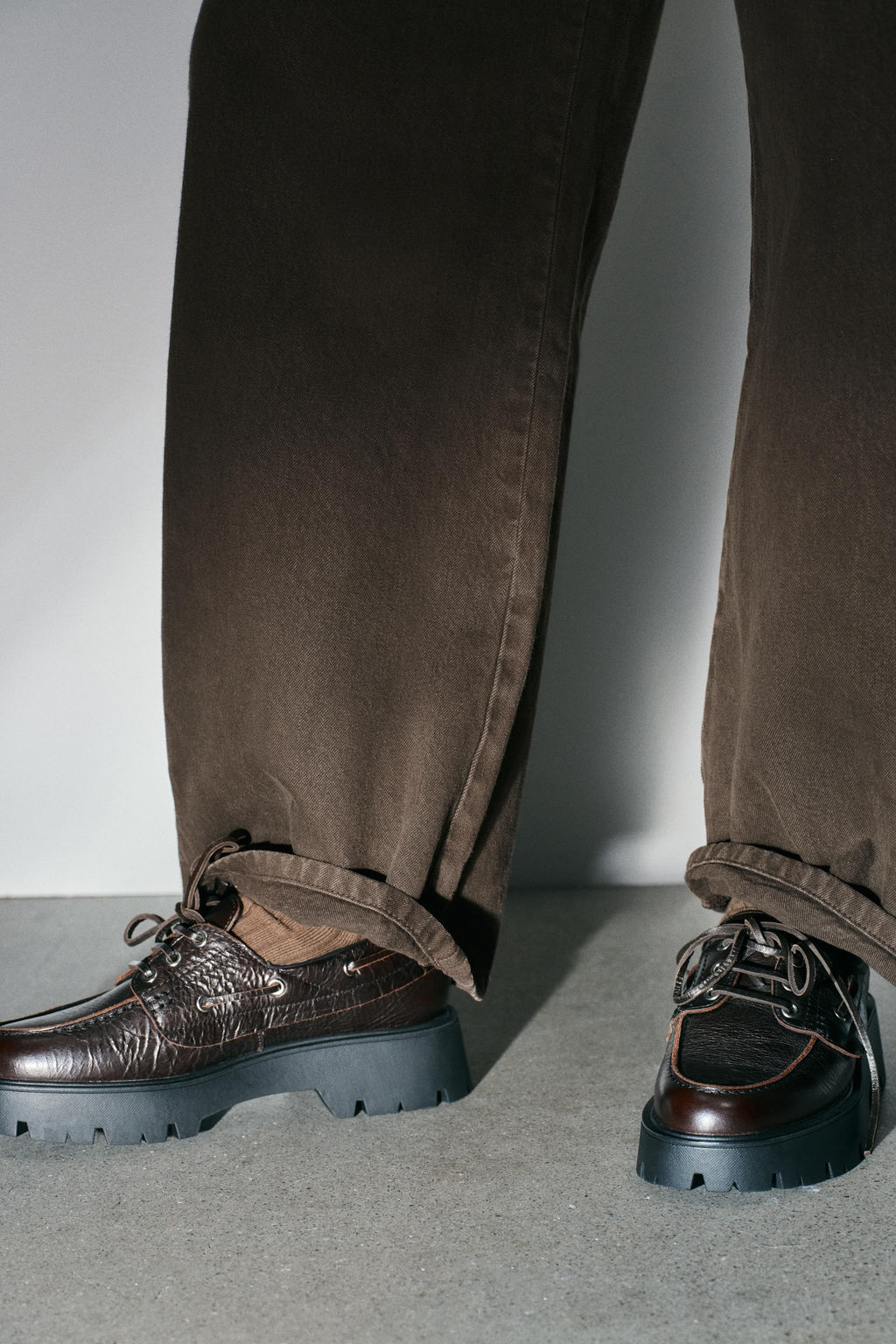 LEATHER PLATFORM LOAFERS - Zara фото 2