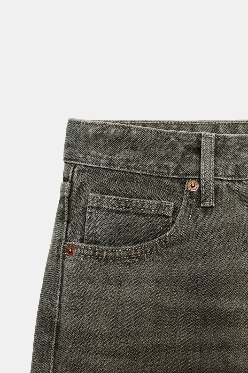 JEANS TRF WIDE LEG TIRO BAJO / Khaki claro - Zara фото 9