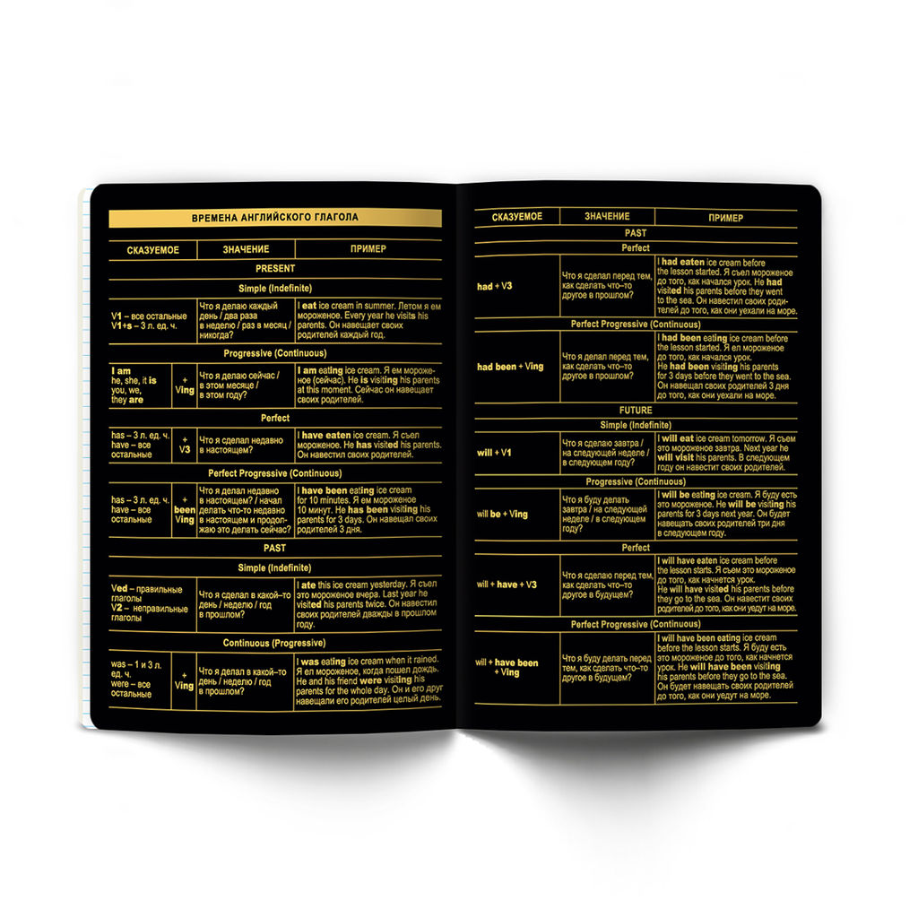 Светоч Т145 Тетрадь со справочным материалом Золотая коллекция, тиснение золотой фольгой, A5 48 л. на скобе 65 г/кв.м , белизна 100 % 10 шт. , клетка 01323 Золотая коллекция Английский язык  фото 7