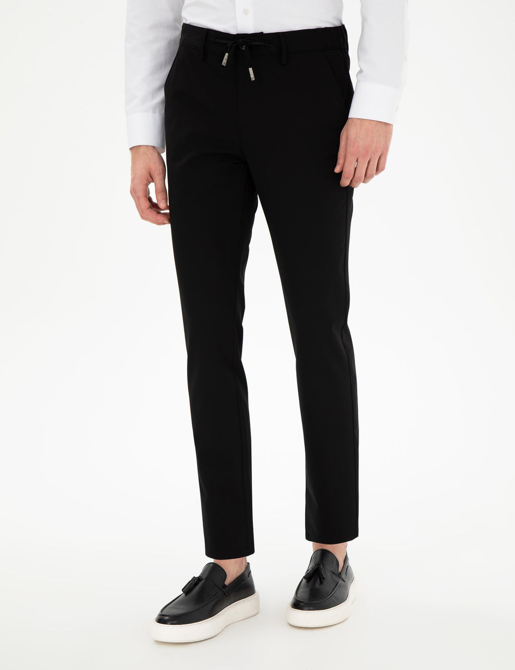 Siyah Slim Fit Esnek Jogger Kanvas Pantolon - Pierre cardin фото 2