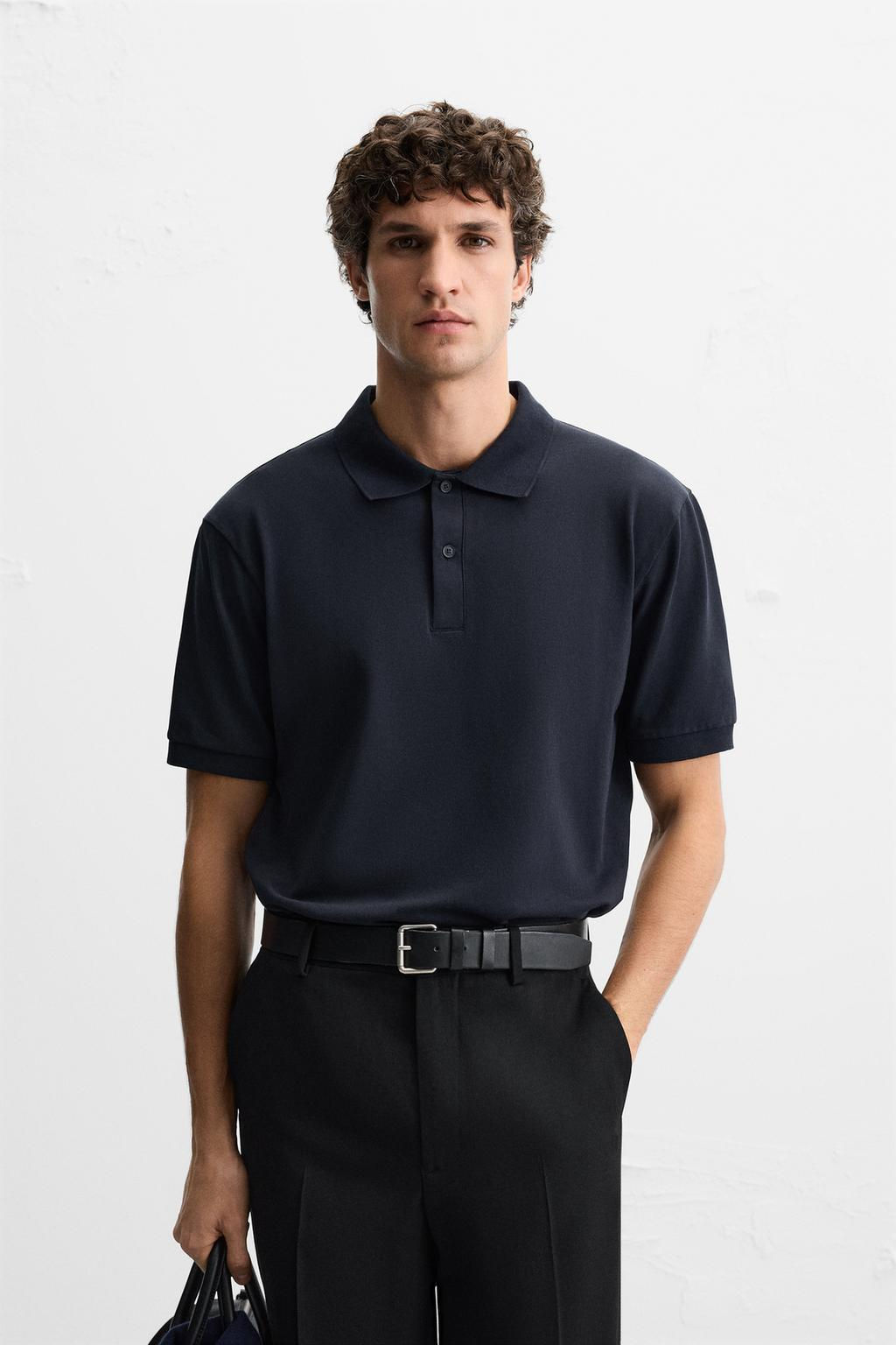 BASIC PIQUE TEXTURE POLO SHIRT - Zara фото 3