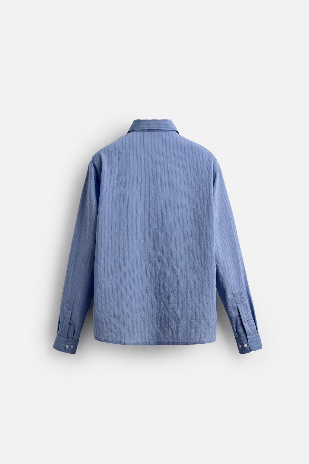 CREASED-EFFECT STRIPED FLOWING SHIRT - Zara фото 9