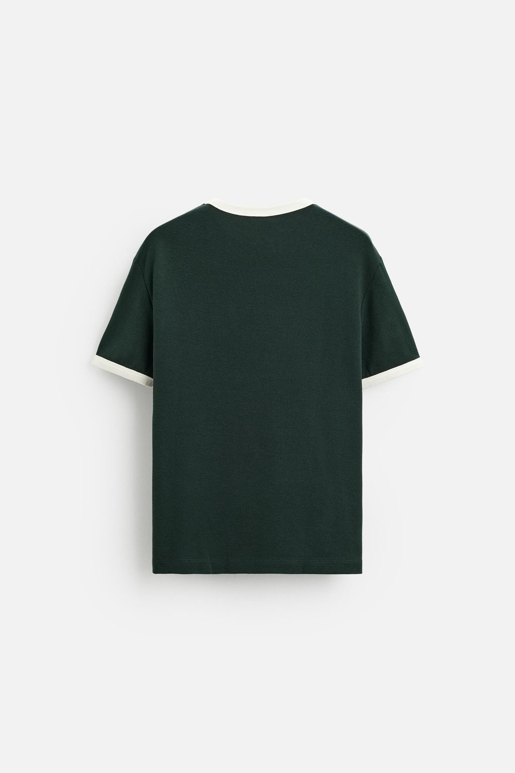 BASIC CONTRAST RIB T-SHIRT - Zara фото 7