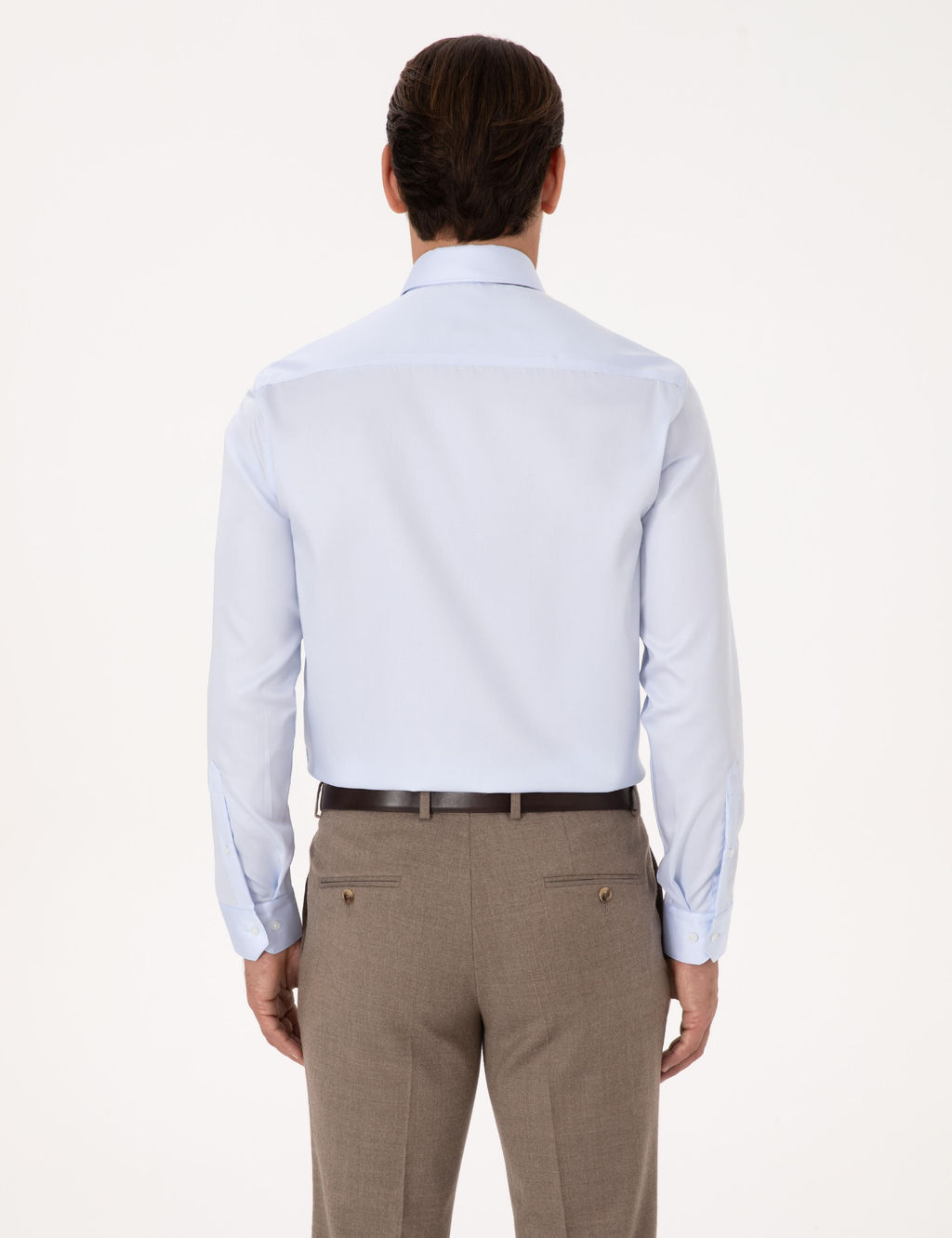 A__k Mavi Slim Fit %100 Pamuk Non Iron Kolay _t_lenebilir Klasik G_mlek - Cacharel фото 5