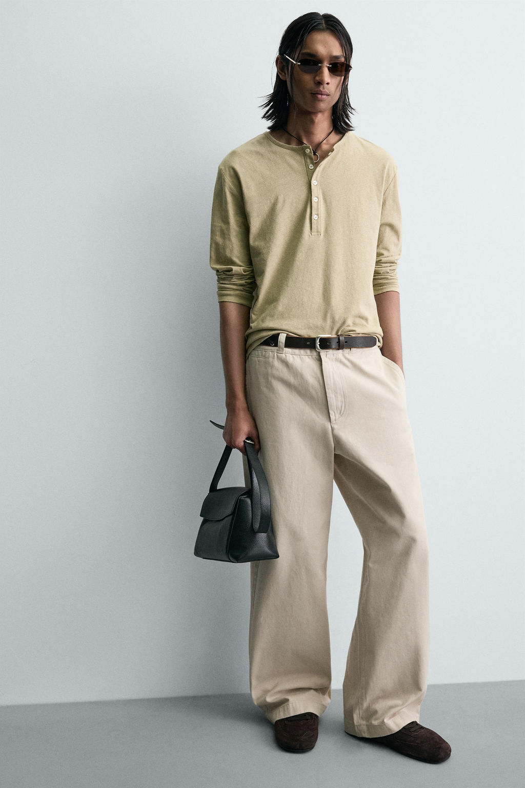 PANTAL?N CHINO WIDE FIT / Blanco roto - Zara фото 6