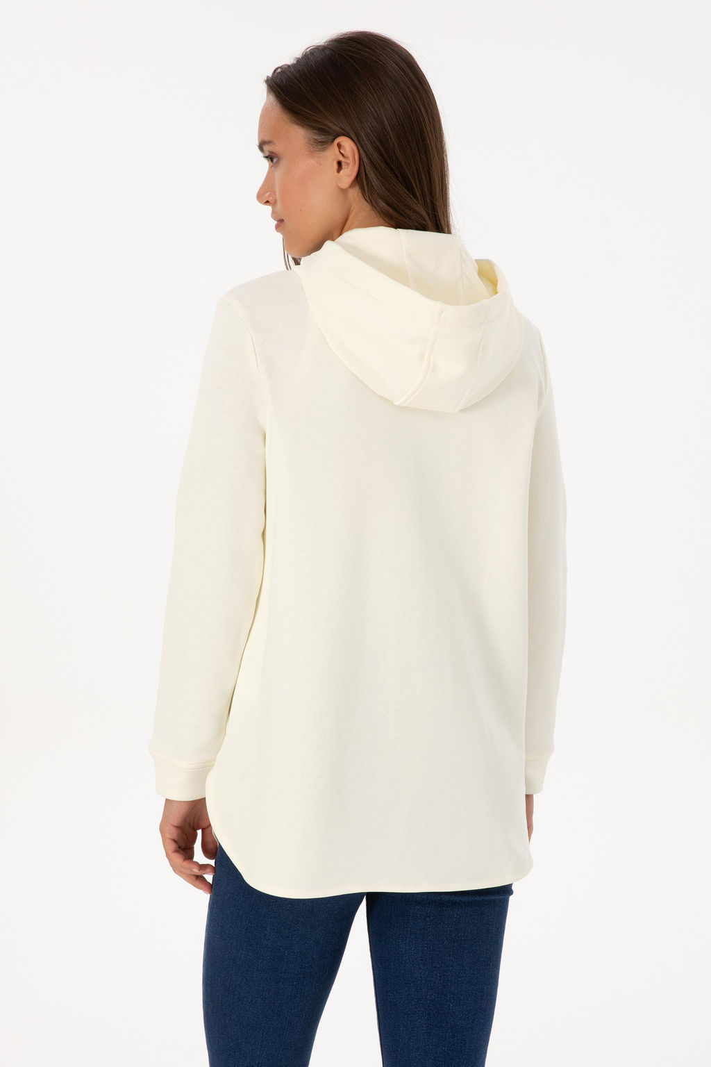 Kad_n BEYAZ Basic Sweatshirt Sepette S_rpriz _ndirim - U.s. polo assn фото 5
