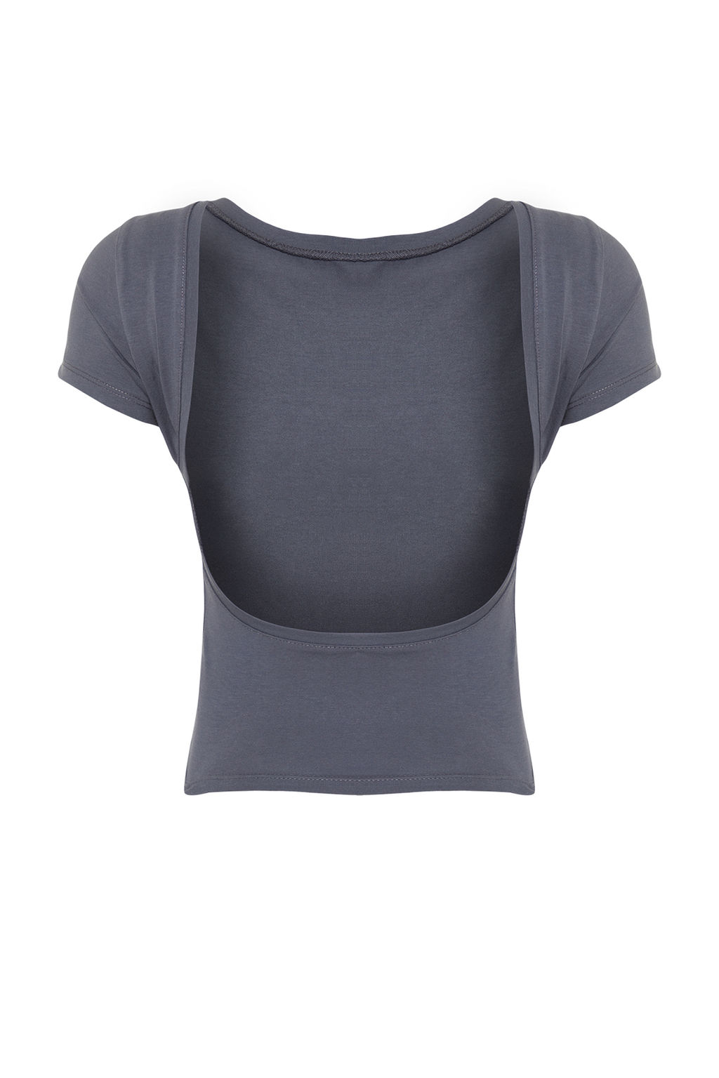 Trendyolmilla Siyah S?rt Dekolteli Crop Pamuklu Esnek Orme Bluz TWOSS23BZ00912 фото 8