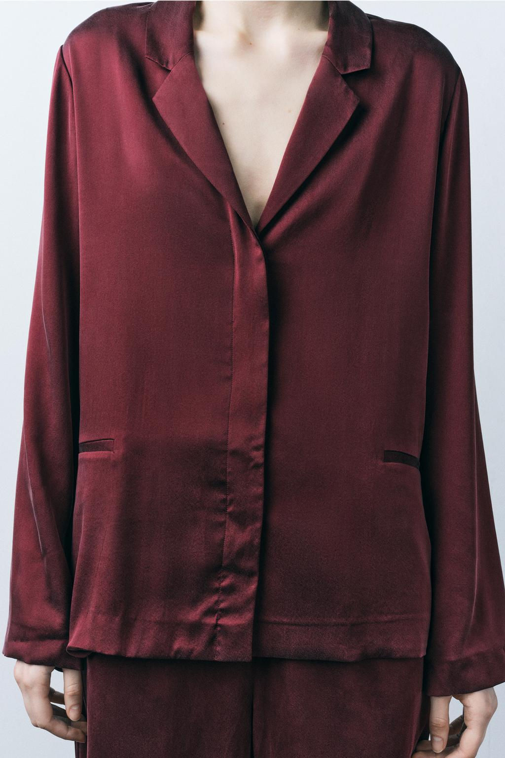 SILK PYJAMA SHIRT - Zara фото 2