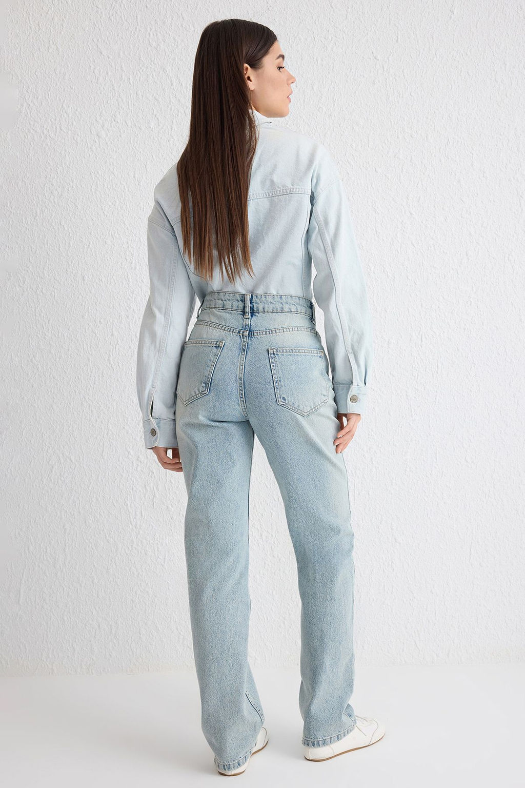 TRENDYOLMILLA Mavi Yuksek Bel Straight Jeans TWOSS25JE00084 фото 5