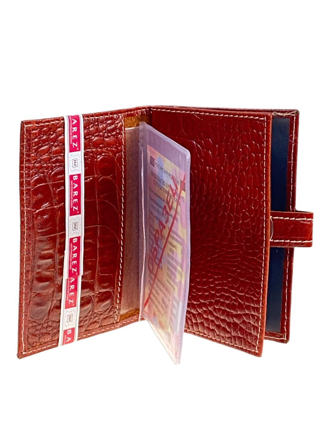 Обложка для паспорта и автодокументов из натуральной кожи, цвет коричневый - Greta фото 2