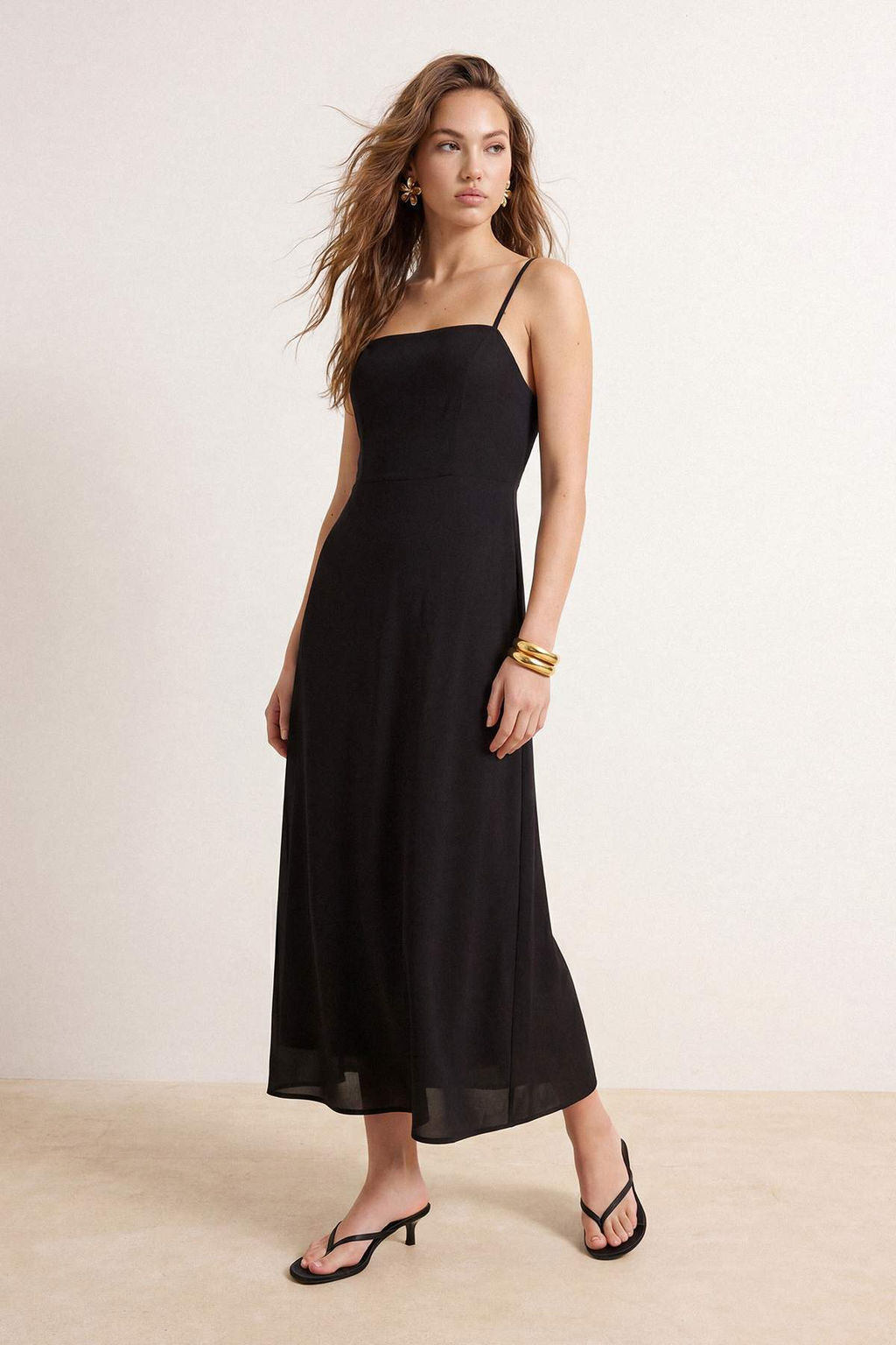TRENDYOLMILLA K?rm?z? Duz Duz Kesim Gipeli Maxi Dokuma Elbise TWOSS25EL00626  фото 12