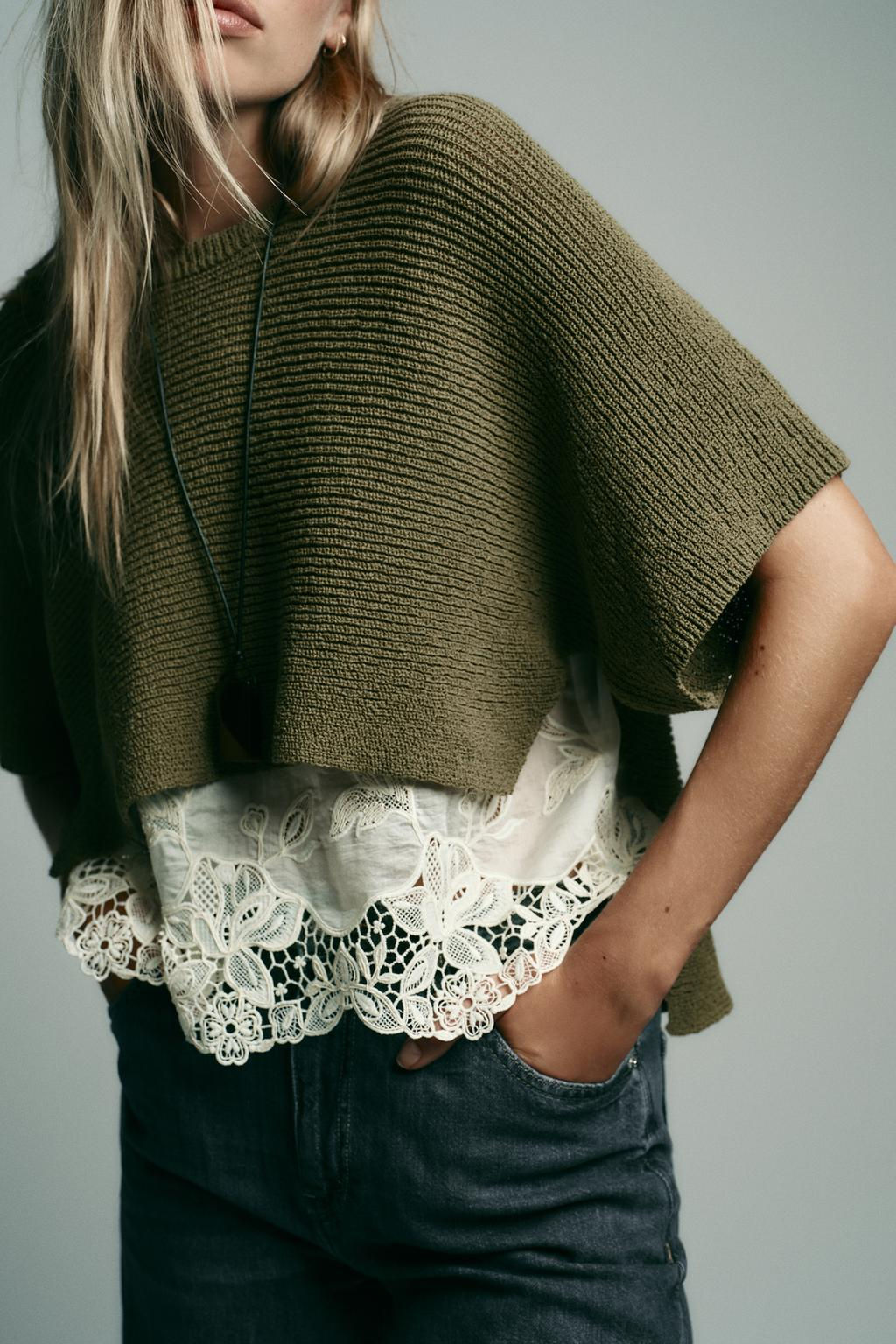 CONTRAST KNIT SWEATER - Zara фото 4