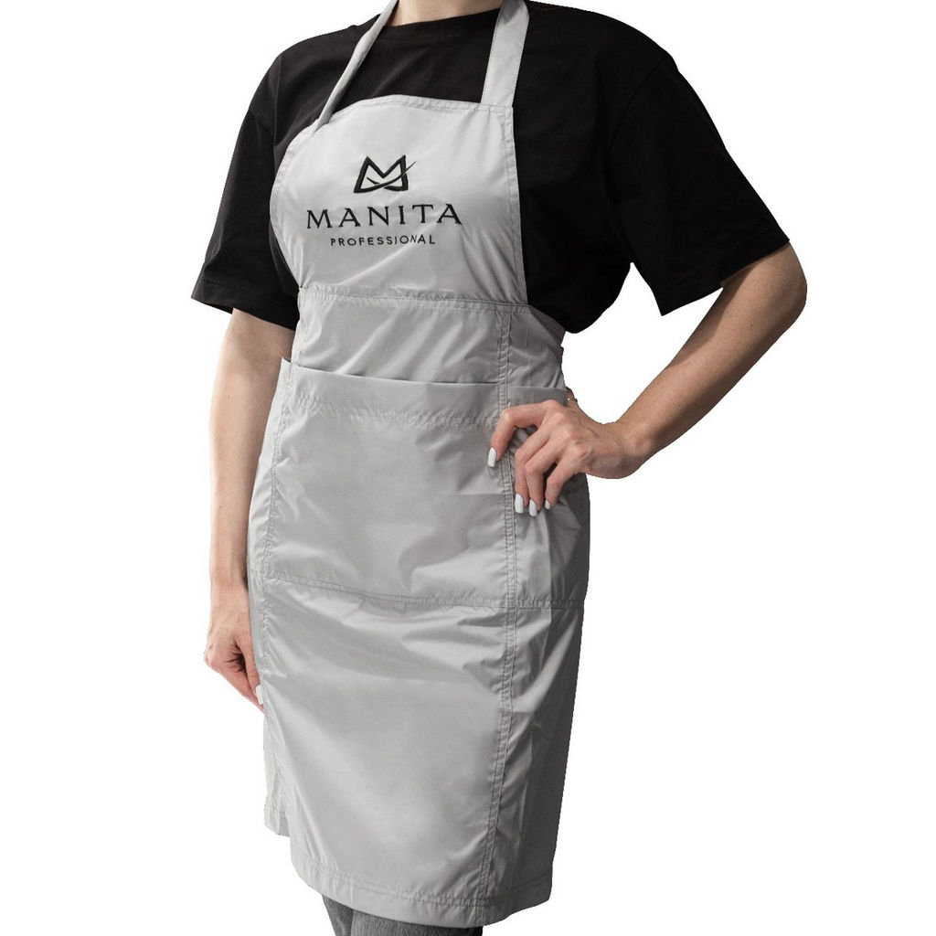 Manita Professional Фартук универсальный для мастера салона красоты, серый  фото 4