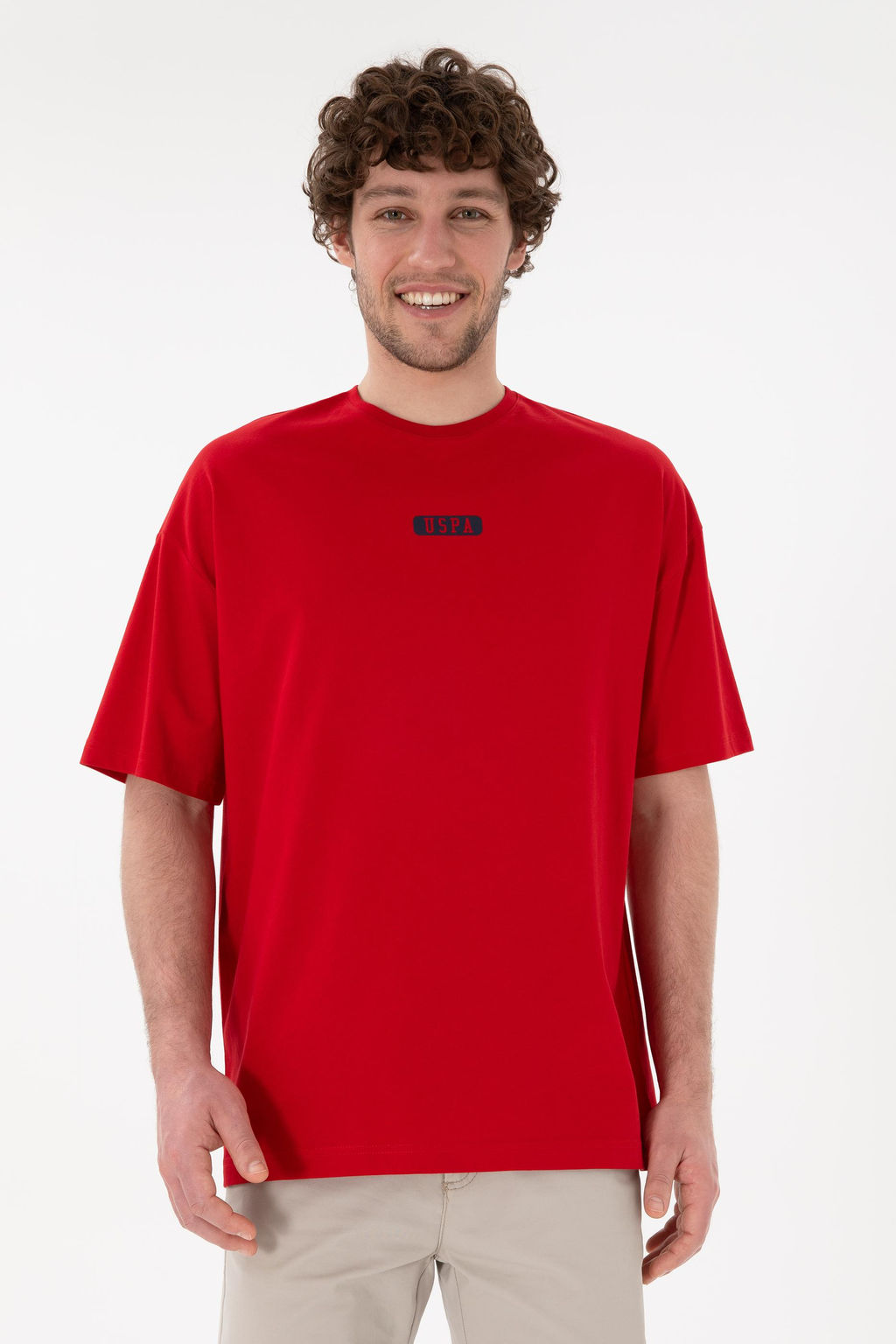 Erkek Oversize Fit Bisiklet Yaka K_rm_z_ Ti__rt Sepette S_rpriz _ndirim - U.s. polo assn фото 2