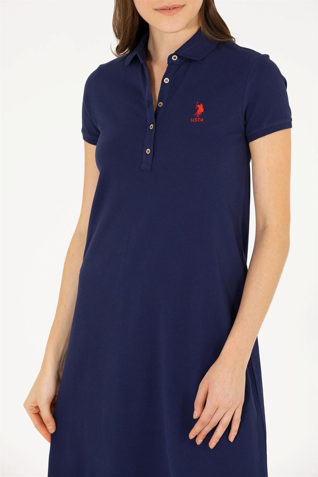 U. S. Polo Assn Женское темно-синее трикотажное платье с воротником-поло - U.s. polo assn фото 13