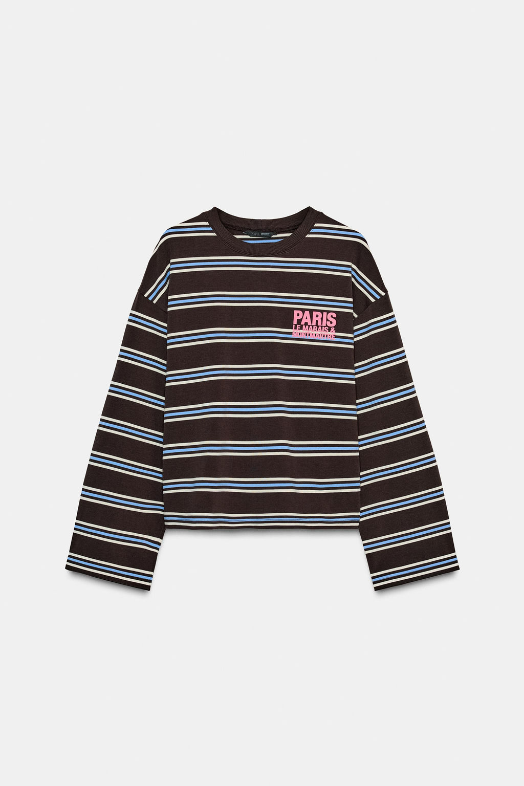 STRIPED T-SHIRT WITH TEXT - Zara фото 4