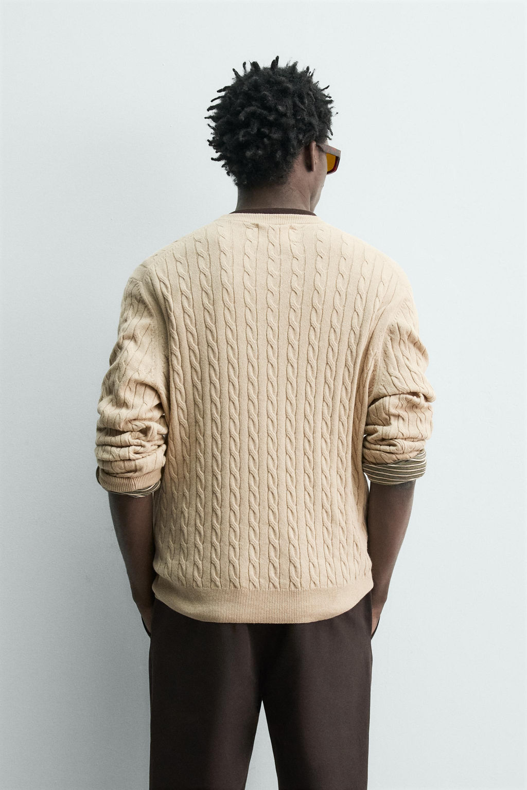 CABLE-KNIT COTTON BLEND JUMPER - Zara фото 3