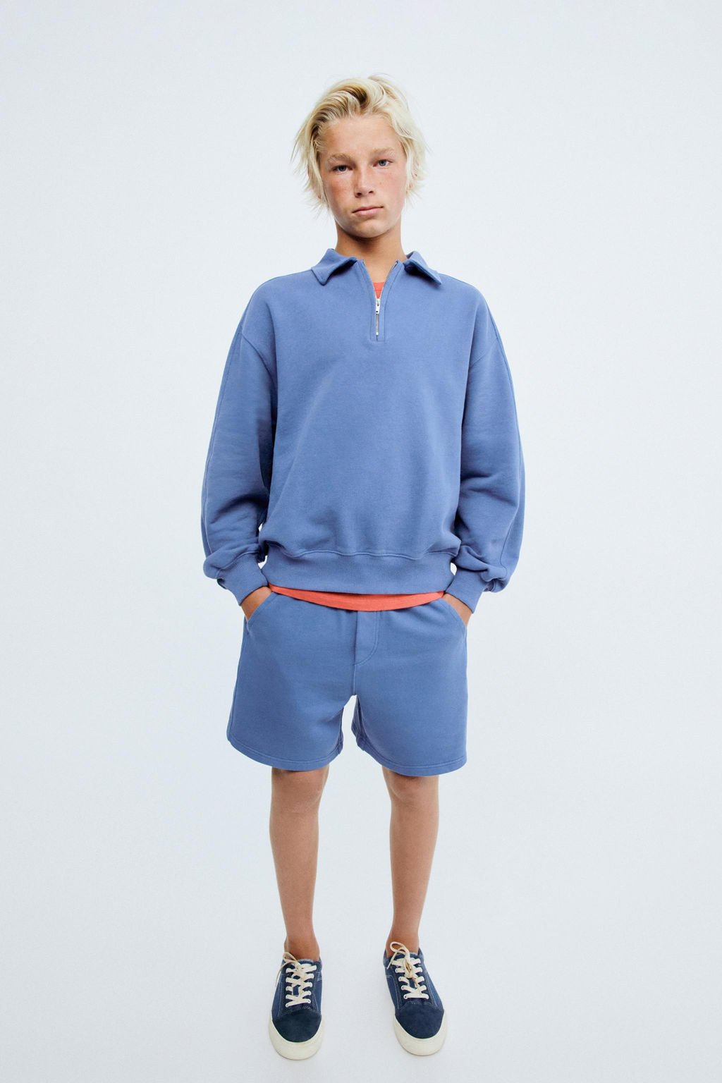 STORIESZ - SUDADERA POLO FELPA CREMALLERA / Azul / Acero - Zara фото 2