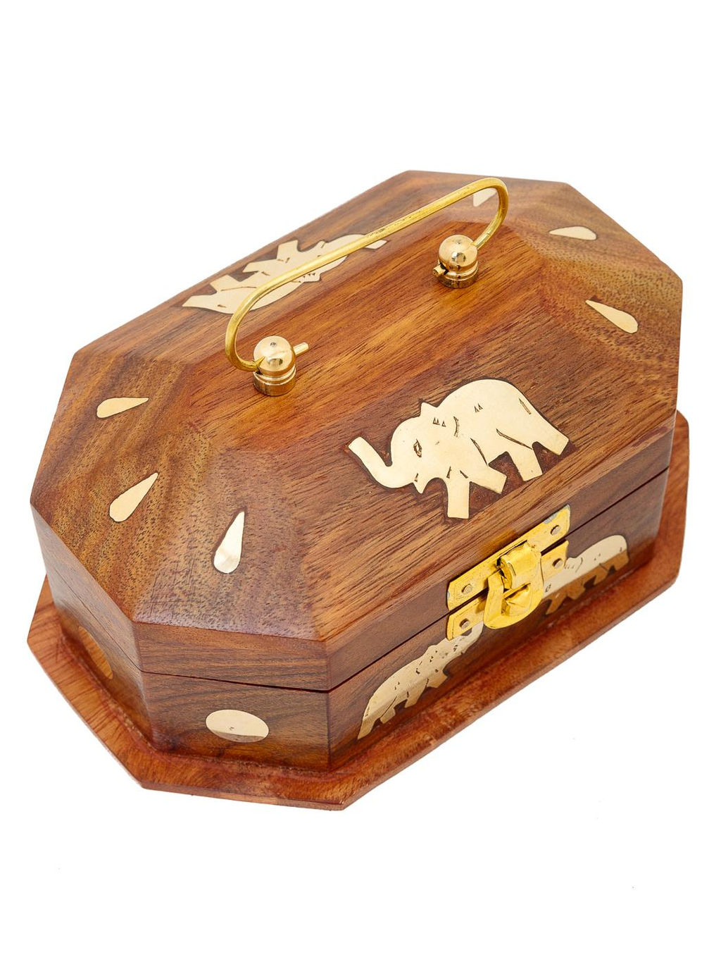 Шкатулка (дерево) резная Сундучок Слон 15х10х9см №Шк5049В - Ганг фото 2