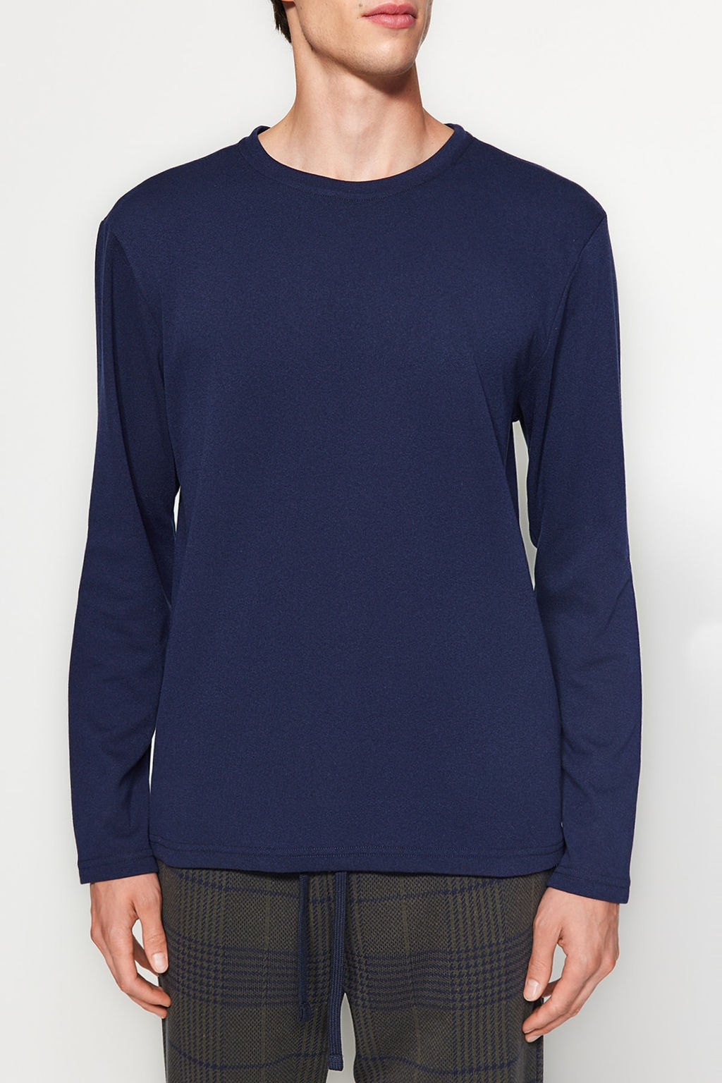 TRENDYOL MAN Lacivert - Haki Regular Fit Ekose Orme Pijama Tak?m? TMNAW24PT00014 - Trendyolmilla фото 2
